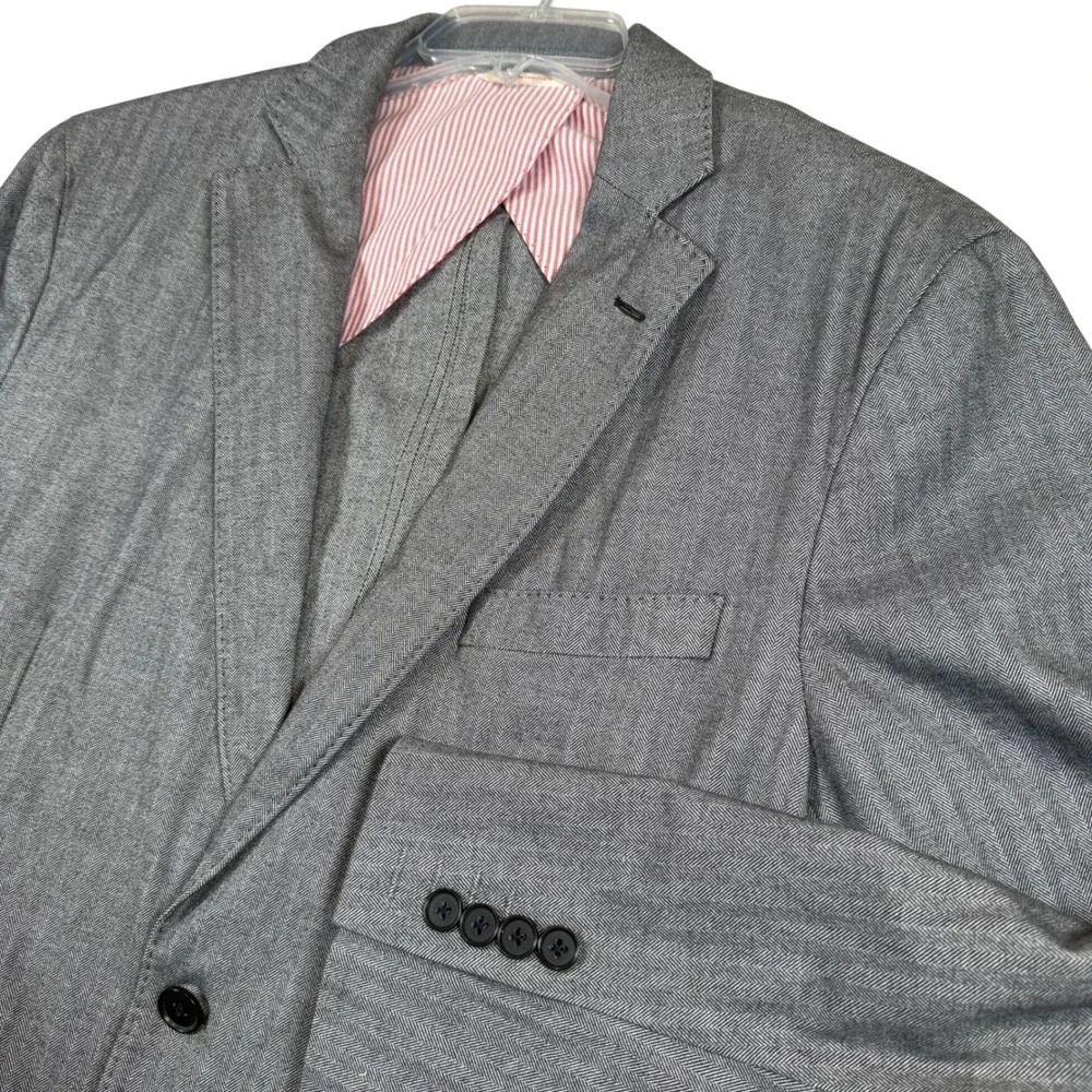 Brooks Brothers‎ Red Fleece 42R Sport Coat Blazer Gray Herringbone Two Button